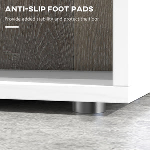 5-Tier Geometric Wooden Bookcase, White