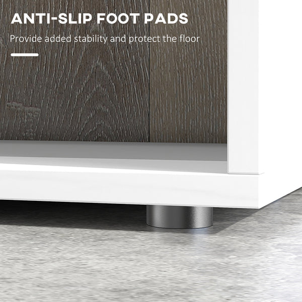 5-Tier Geometric Wooden Bookcase, White