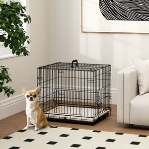 Cage with 2 doors and soft cushion, black