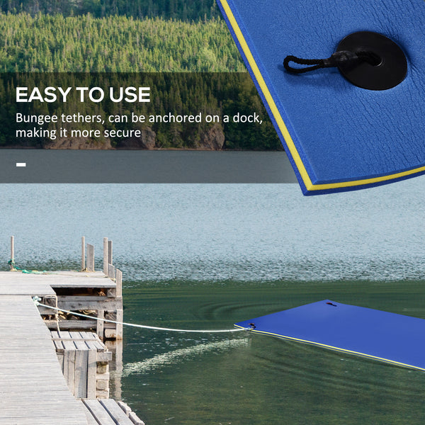 Roll-up floating mat, blue