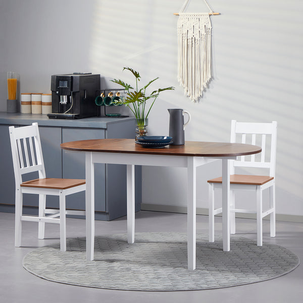 Drop-leaf kitchen table for small spaces, brown