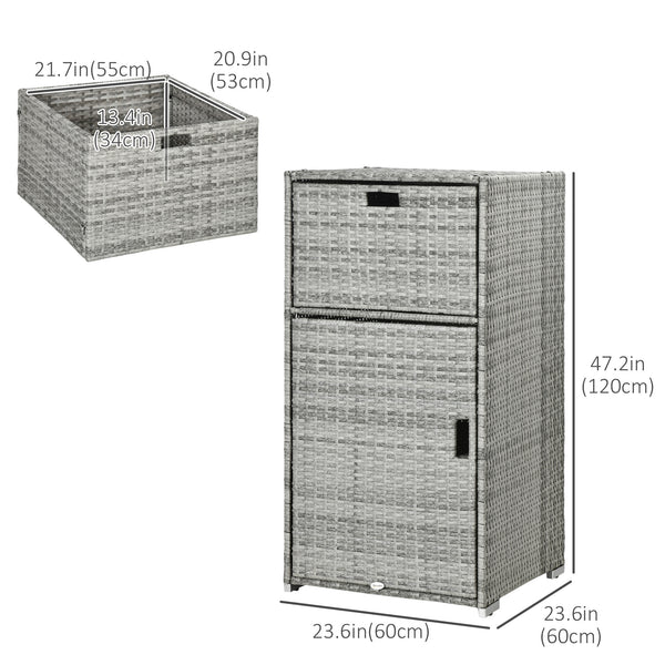 Patio storage cabinet, mixed gray