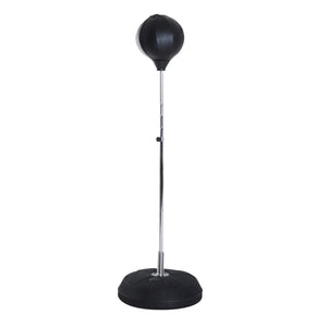 Adjustable freestanding punching bag with boxing gloves and pump – Black