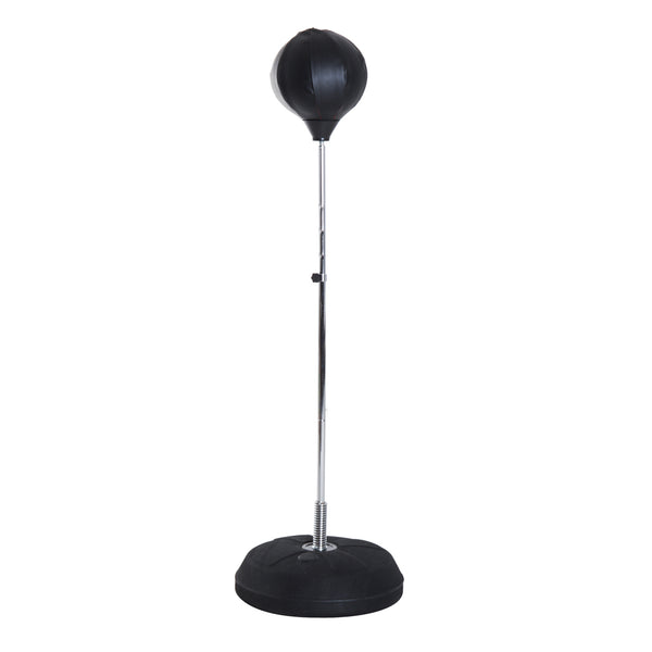 Adjustable freestanding punching bag with boxing gloves and pump – Black