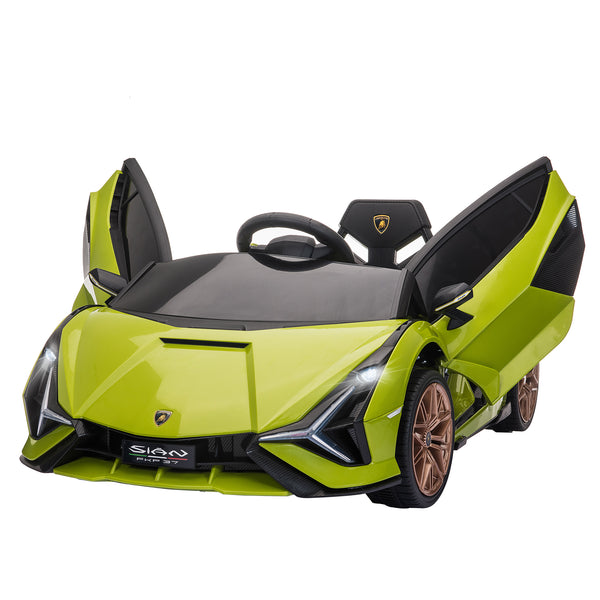 12V electric Lamborghini with parental remote control, green