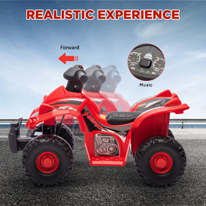 6V Off-Road Quad with Music, Red