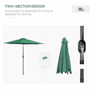 9.7-foot round parasol, green 