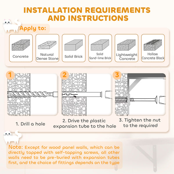 Cat climbing wall with scratching posts, cat house, hammock and perches, light grey