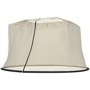 Protective mosquito net for 7.5-foot parasol with zipped door, beige