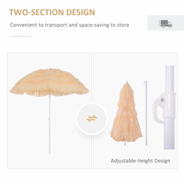 6-foot beach umbrella, wheat color
