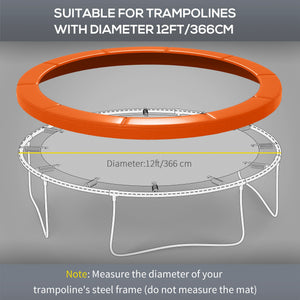 Soozier 12ft Trampoline Replacement Pad Trampoline Spring Cover EPE Foam Light Orange