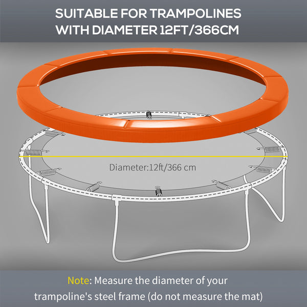 Soozier 12ft Trampoline Replacement Pad Trampoline Spring Cover EPE Foam Light Orange