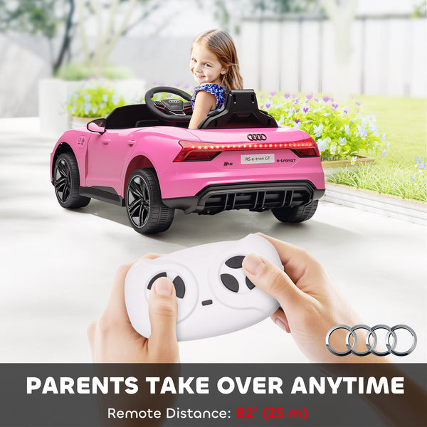 Audi 12V with parental remote control, pink