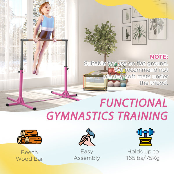 Professional gymnastics bar for children, pink