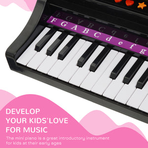 37 Keys Mini Musical Electronic Piano with Mic, Black