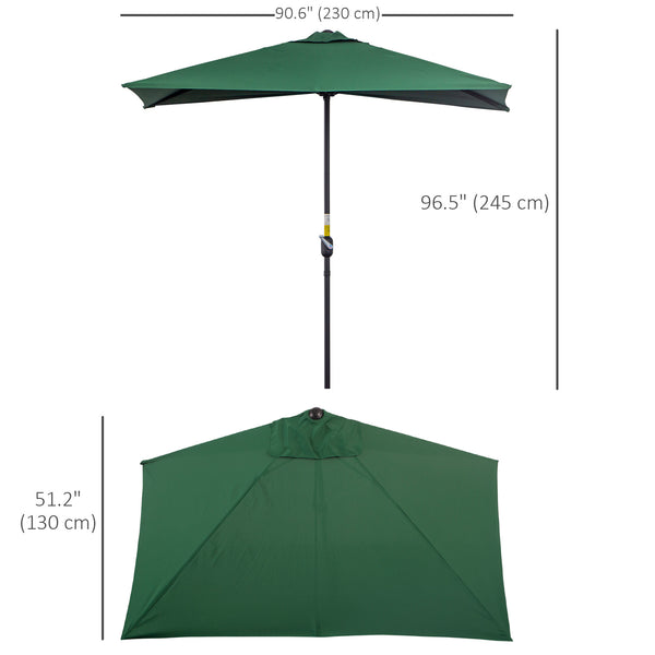 8-foot half-round parasol, green 