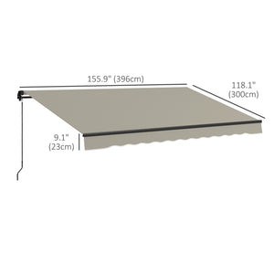 13 x 9.8 ft retractable awning, light gray