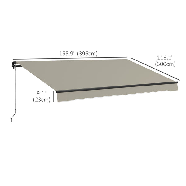 13 x 9.8 ft retractable awning, light gray