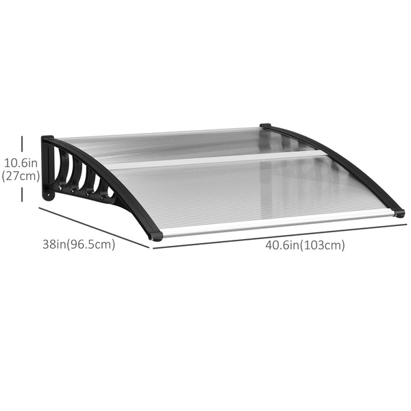 3.4 x 3.2 ft Clear Polycarbonate Door Canopy