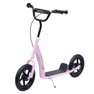 Kids Bike Style Scooter with 12 Inch Tire, Pink