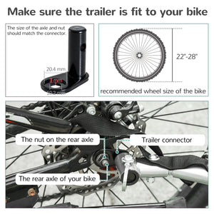 2-seater bicycle trailer with sturdy steel frame, 5-point safety harness, orange