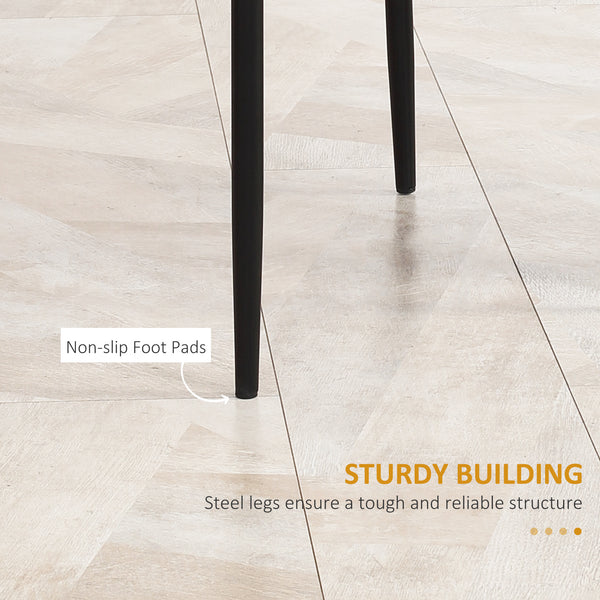 Set of 4 chairs with high backrests, faux leather upholstery and steel legs, black