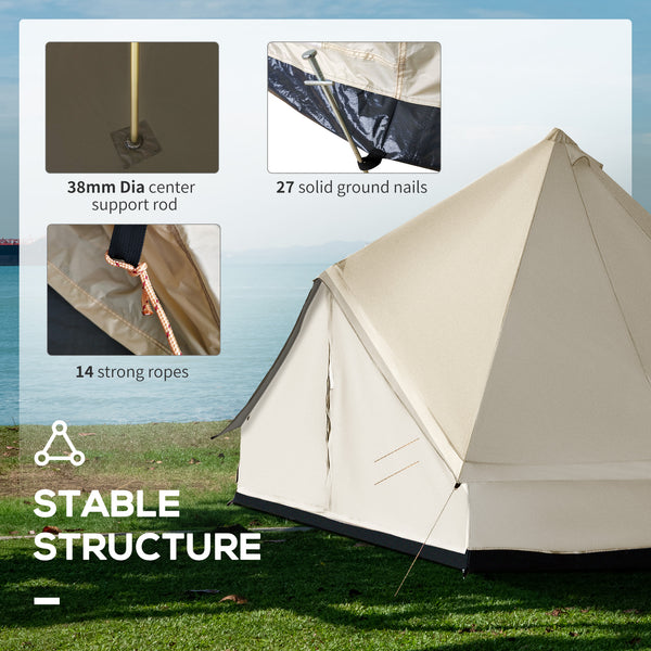 Family teepee in beige canvas