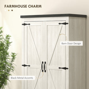 Country Style Pantry with Drawers, Distressed White