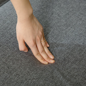 3-seater sofa, modern linen fabric and rubberwood legs, gray