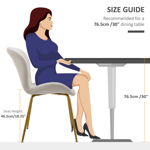 Set of 2 chairs with padded backrest, cream white 