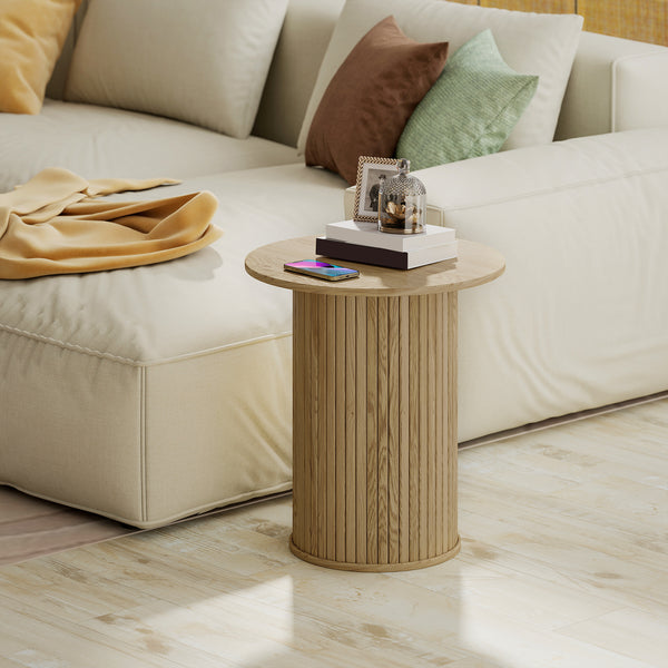 Round and fluted side table