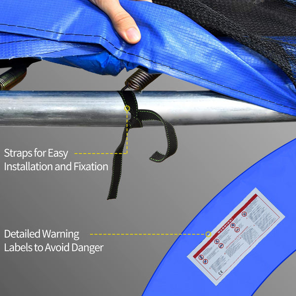 12ft Trampoline Spring Cover, Plastic Trampoline Replacement Pad Gym Bounce Jump Cover EPE Foam Safety Guard Padding Outdoor, Blue