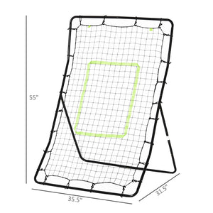 Rebound net with striking zone 