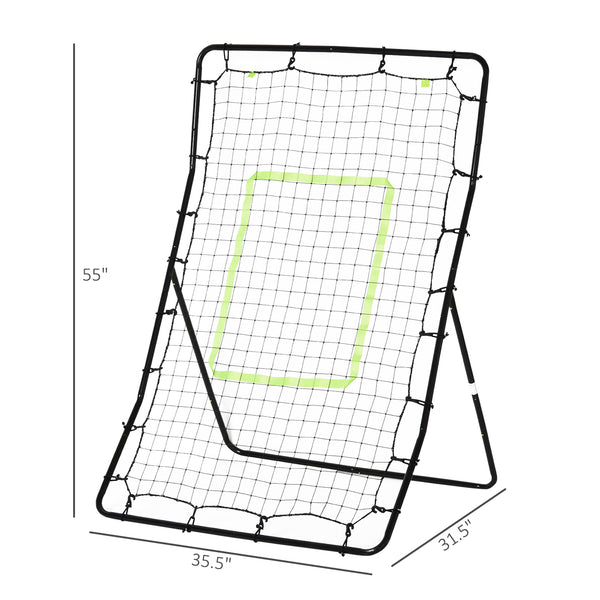 Rebound net with striking zone 