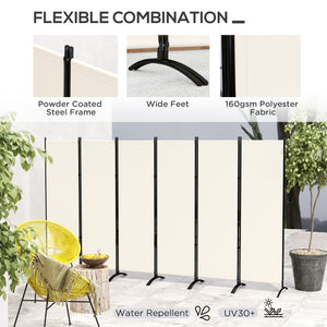 6-panel folding screen, UV30+ protection, beige