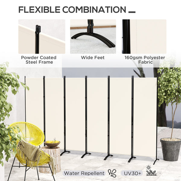 6-panel folding screen, UV30+ protection, beige