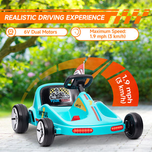 6V electric go-kart with music, light and horn, blue