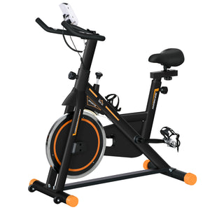 Cardio Exercise Bike with LCD Display and Adjustable Resistance, Orange