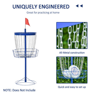 Portable training basket for disc golf, dark blue