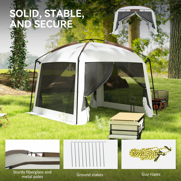 Mosquito net tent with UV50+ protection, carrying bag and stakes, white