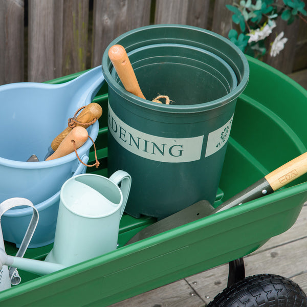Steel garden cart with handle and 10" pneumatic tires