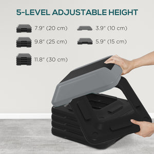 5-level height-adjustable stepper, gray