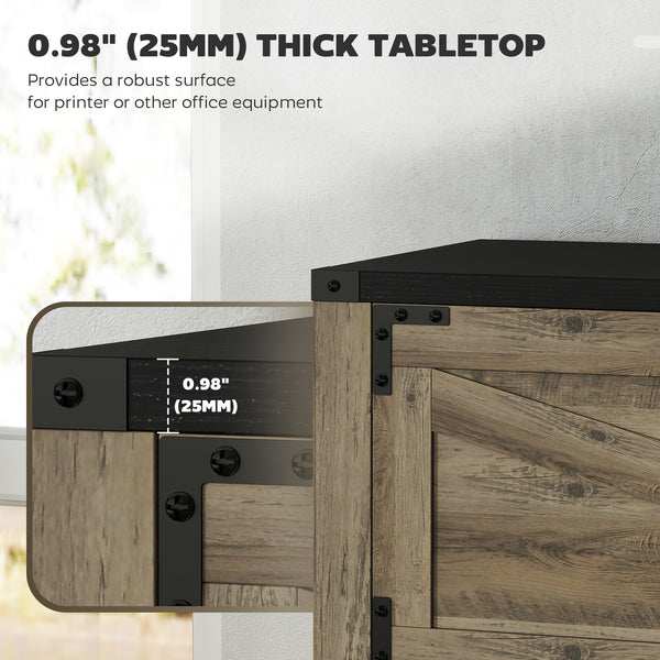 Country Style 4 Drawer Filing Cabinet with Adjustable Hanging Bars for Letter, A4, Legal Size, Grey