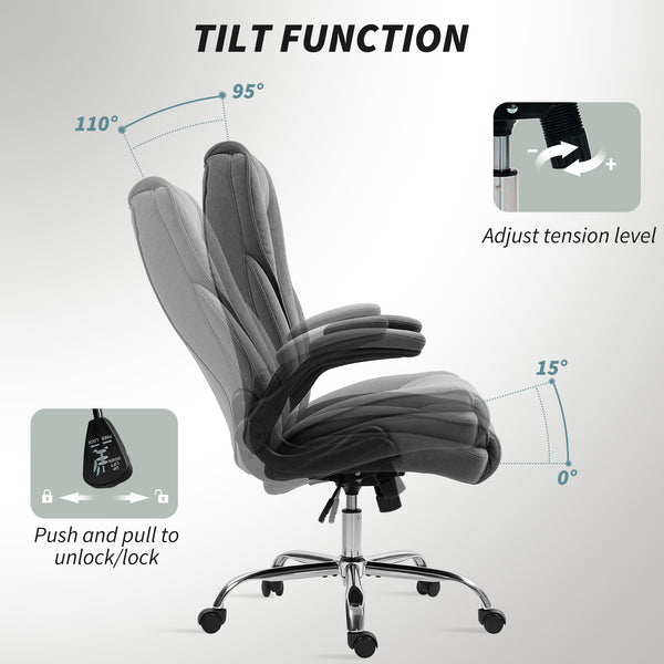 Office chair in diamond pattern fabric, dark grey