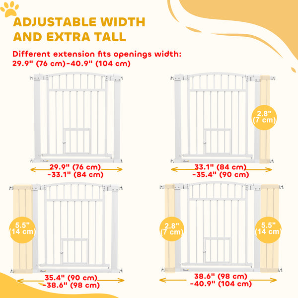 Extra Wide Pet Gate with Small Door