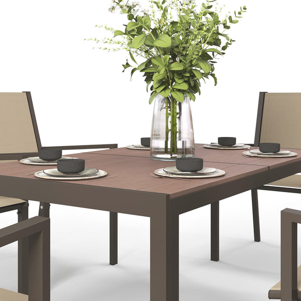 7-piece outdoor dining set with rectangular table