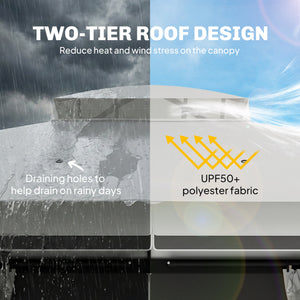 10 x 10 ft. Double Roof Gazebo with UPF50+ Protection, Light Gray