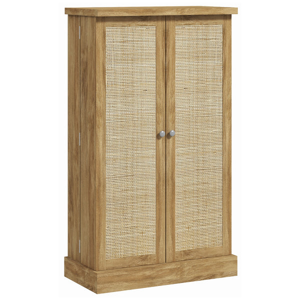 Rattan Storage Cabinet with 5-Tier Shelf and 12 Spice Racks
