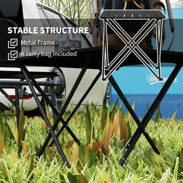 Folding camping table, black