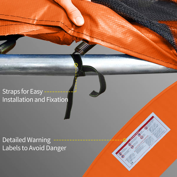 Soozier 12ft Trampoline Replacement Pad Trampoline Spring Cover EPE Foam Light Orange